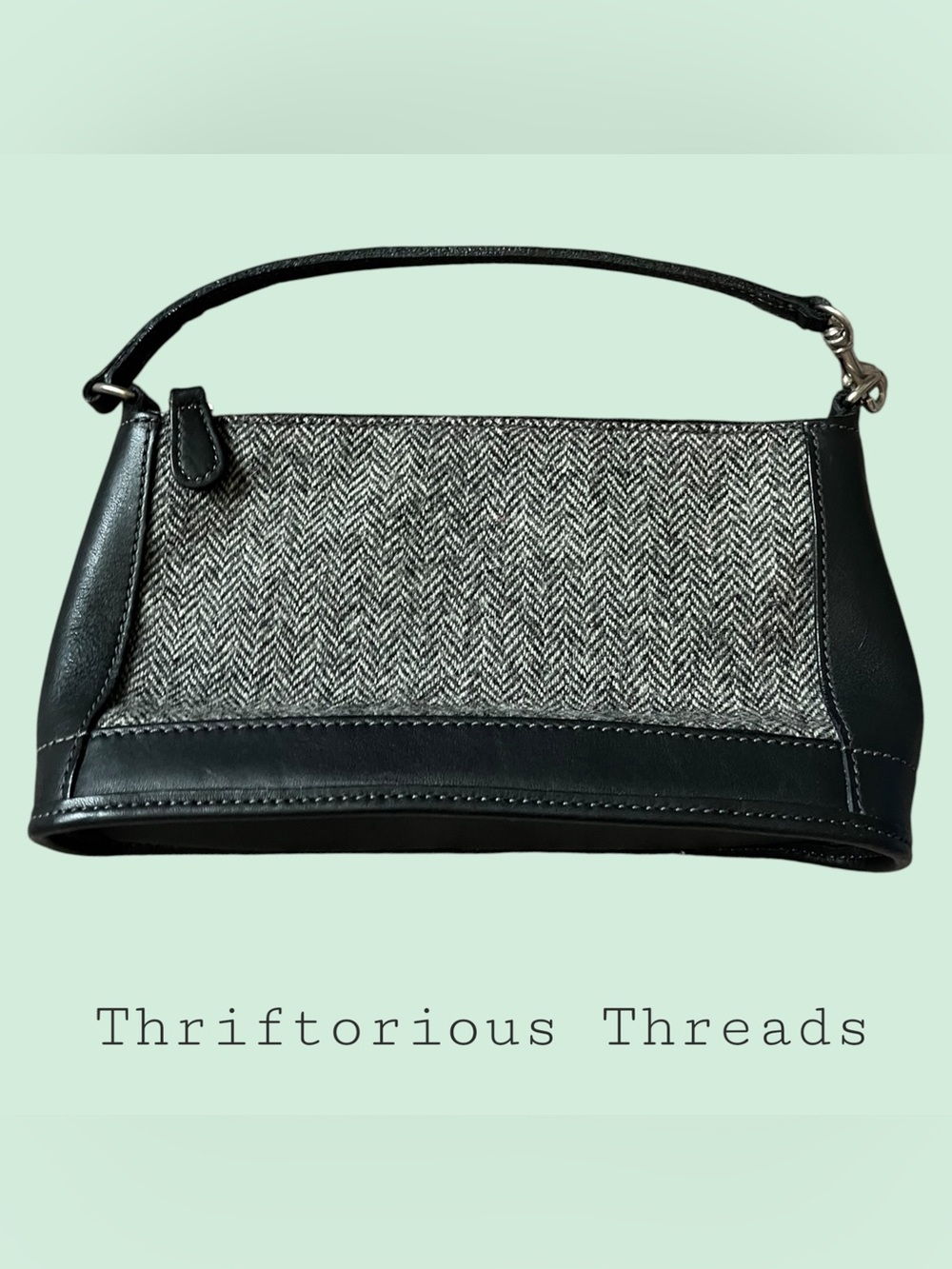 Vintage Coach Bleecker Tweed Demi Zip Bag